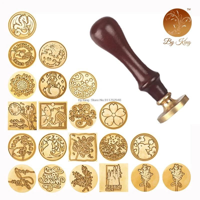 Wooden Stamps Wax Seal Stamps Retro Happy Birthday DIY Seal Stamp Stamps for Scrapbooking Wedding Decorative Clear Stamps