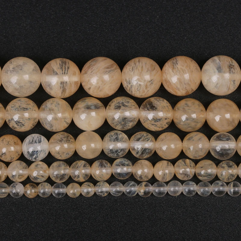 Factory Price Natural Stone Smooth Citrines Quartz Loose Beads 16