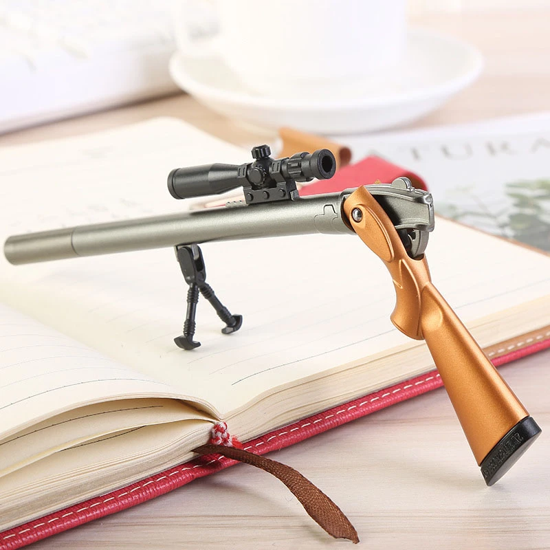 1 Pcs Creative Plastic Rifle Gun Shape Gel Pen Weapons Pen Kids Gift Toys Korean School Supplies Black Refill 0.5mm Stationery