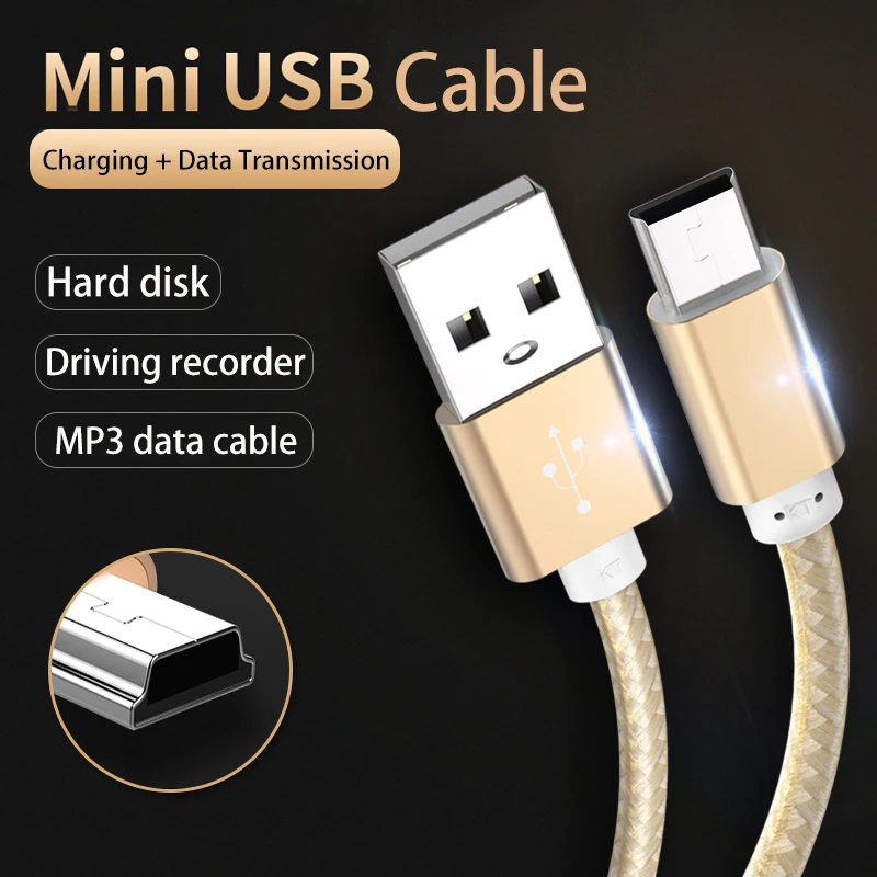Kebiss Mini USB Cable Mini USB to USB Fast Data Charger Cable for MP3 MP4 Player Car DVR GPS Digital Camera HDD Mini USB