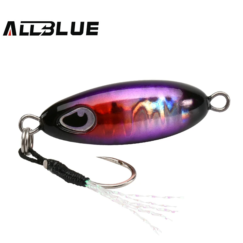 ALLBLUE Slow Drop 7G 10G 15G Micro Cast Metal Jig Shore Casting Jigging Spoon Saltwater Fishing Lure Artificial Bait Tackle