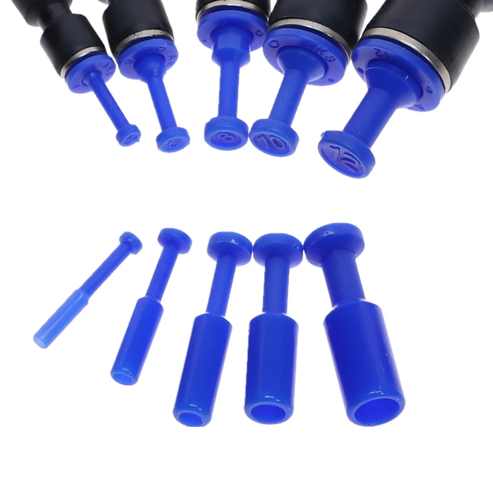 10X Blue Nylon Pneumatic Blanking Plug Hose Tube Push Fit Connector Air Line 4/6/8/10/12MM