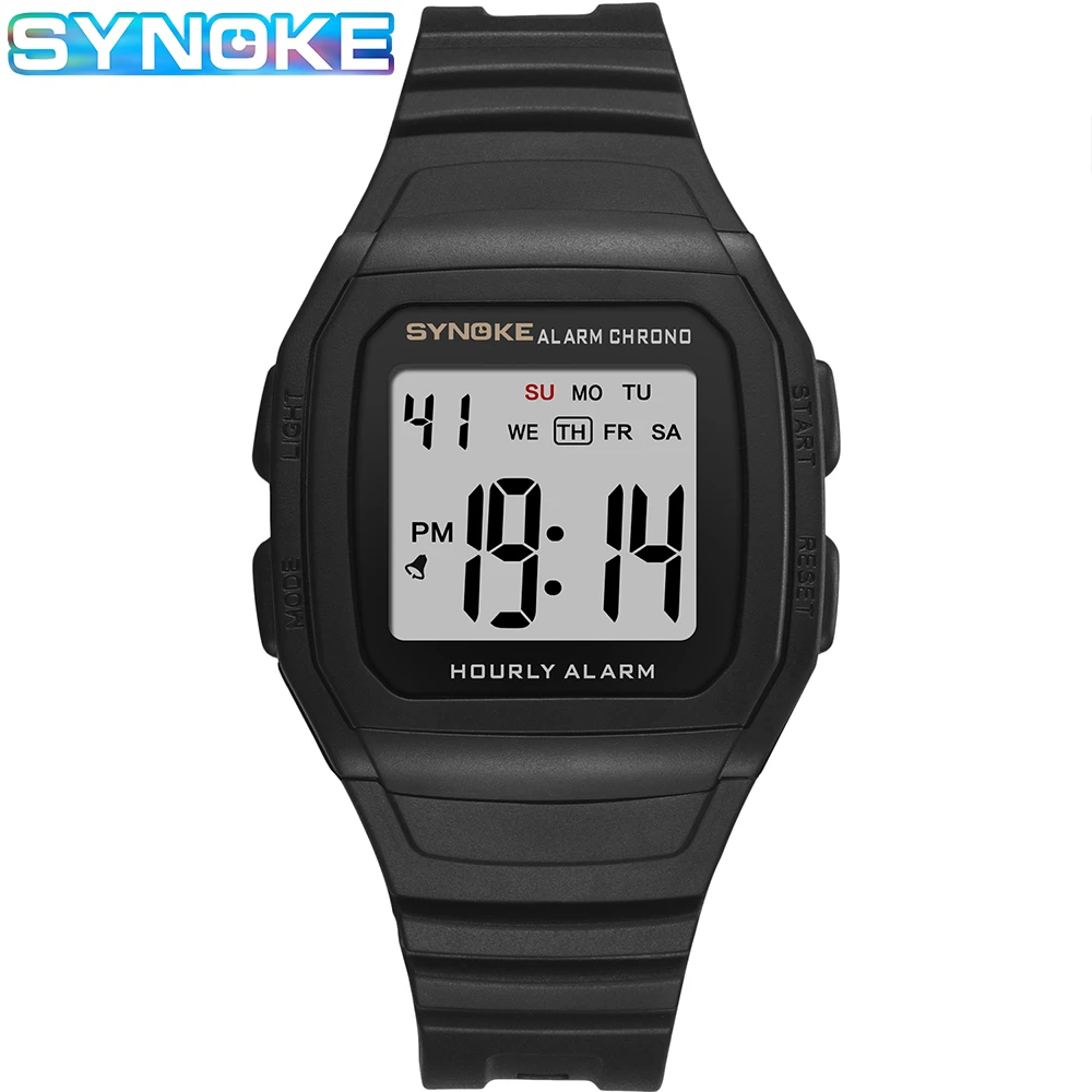 SYNOKE Sports Watches For Men New Casual Shock Resist Black  Watch LED Digital Watch Relojes Men Wristwatches reloj de hombre