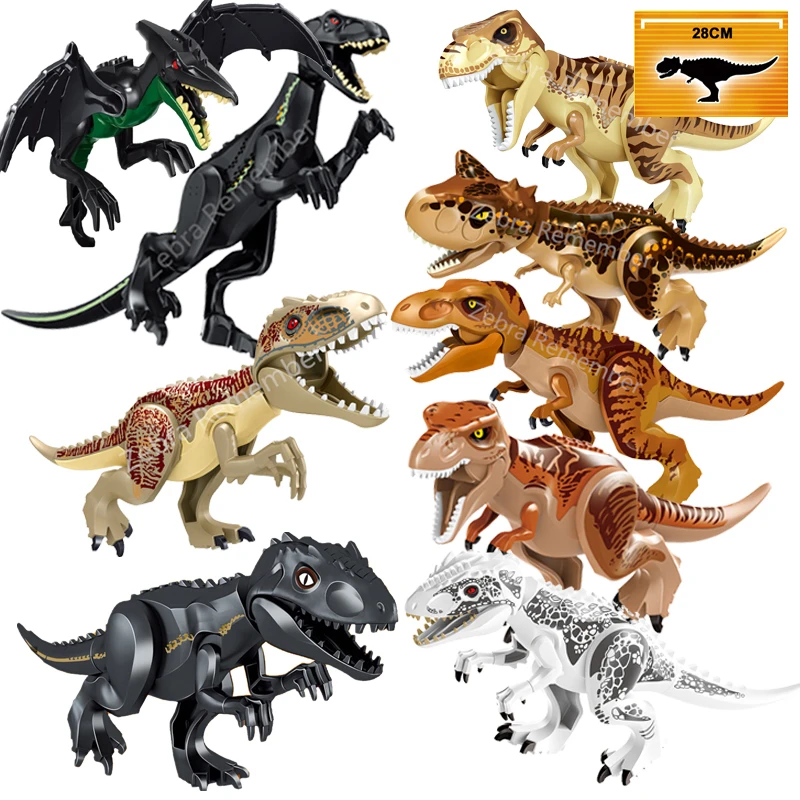 Jurassic World 2 Dinosaurs Figures Tyrannosaurus Rex Indominus Rex I-Rex Indoraptor Building Blocks Kids Toy Compatible