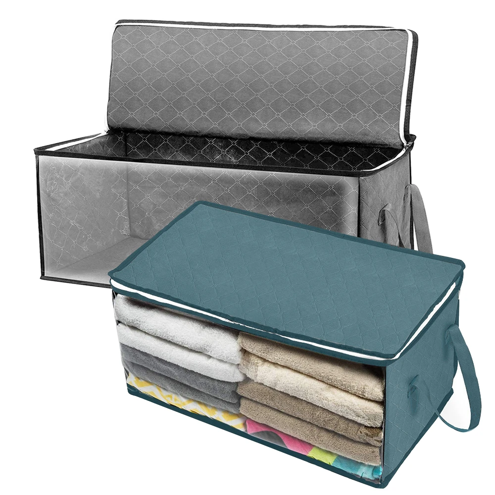 Quilt Storage Bags,Non-Woven Clothes Storage Boxes With Lids, Closet Storage Bags,Moisture-Proof And Dust-Proof Storage Bags