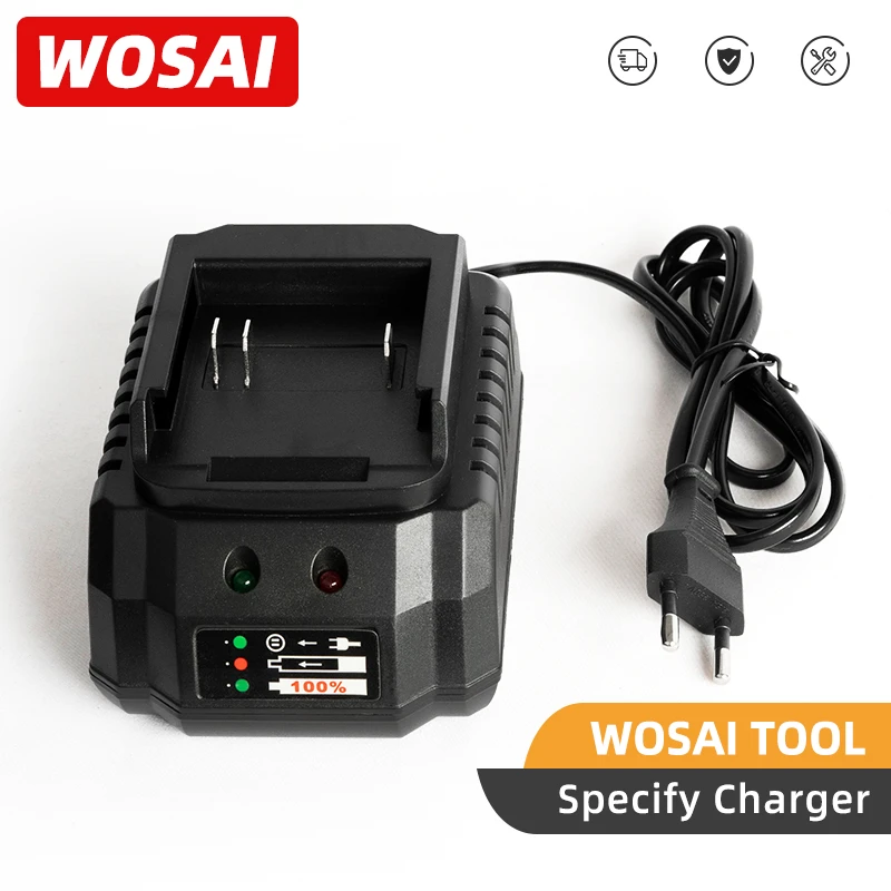 WOSAI 12V 16V 20V Pack Charger Adapter Cordless Drill/Jig Saw/Wrench/Screwdriver/Hammer/Angle Grinder Lithium Battery Charger