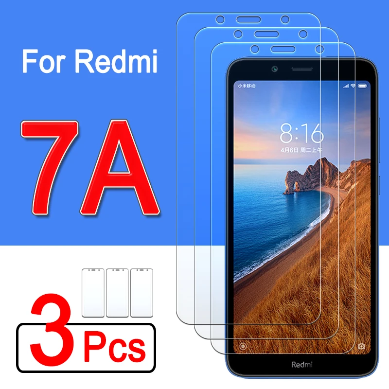 3 pcs For xiaomi redmi 7a Protective glass for xiaomi radmi 7 a screen protector xiami xiomi red mi a7 tempered glas mia7 film