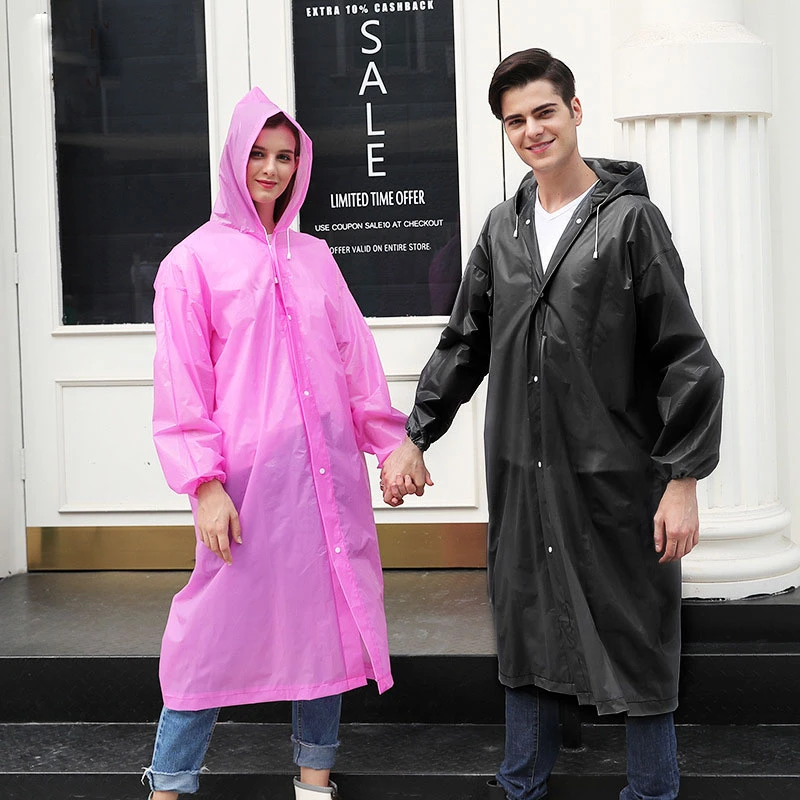 Reusable Raincoat Women Rainwear Men Poncho Impermeable Poncho EVA Rain Coat Plastic Fashion Rain cover Hooded Capa de Chuva