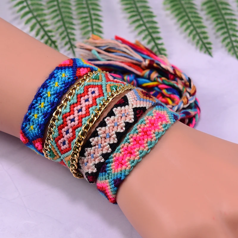 Charm Bohemian Friendship Bracelet for Women Fashion Couple Vintage Cheap Handmade Braided Macrame Wrap Pulseras Femme