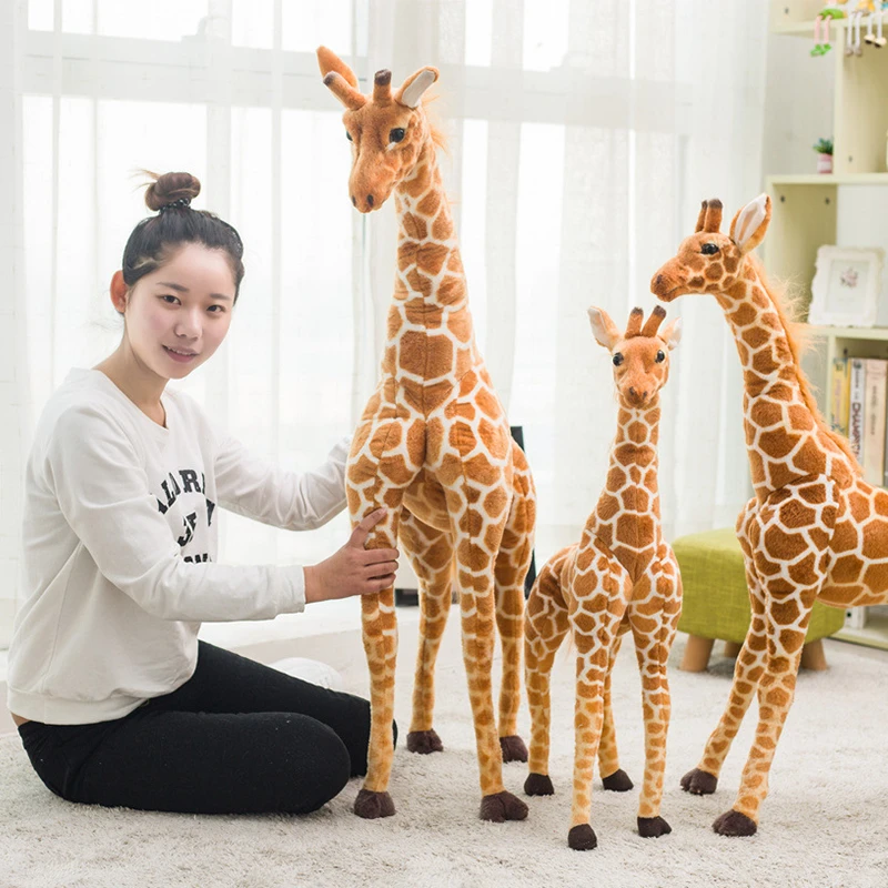 Huge Real Life Giraffe Plush Toys Cute Stuffed Animal Dolls Soft Simulation Giraffe Doll Birthday Gift Kids Toy Bedroom Decor