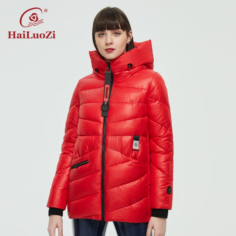 HaiLuoZi 2021 New Winter Jacket Women's Collection Warm Fashion Jacket With Unusual Design and Colors Coats Hooded Parkas 886