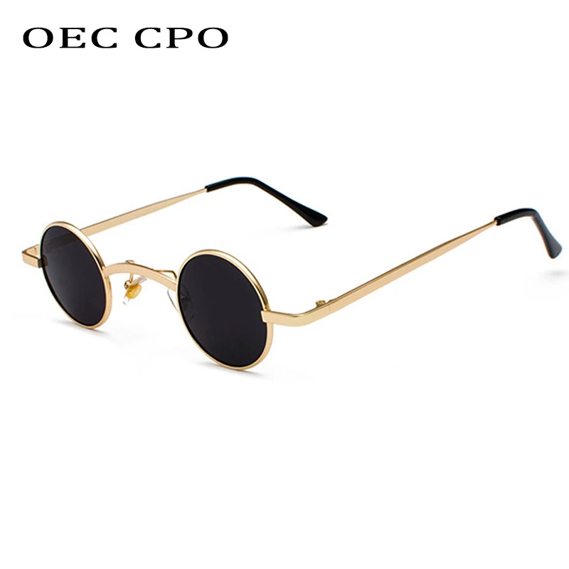 OEC CPO Fashion  New Ladies Round Sunglasses Women Small Shades Brand Design Metal Men Sun Glasses For Female Shades O89