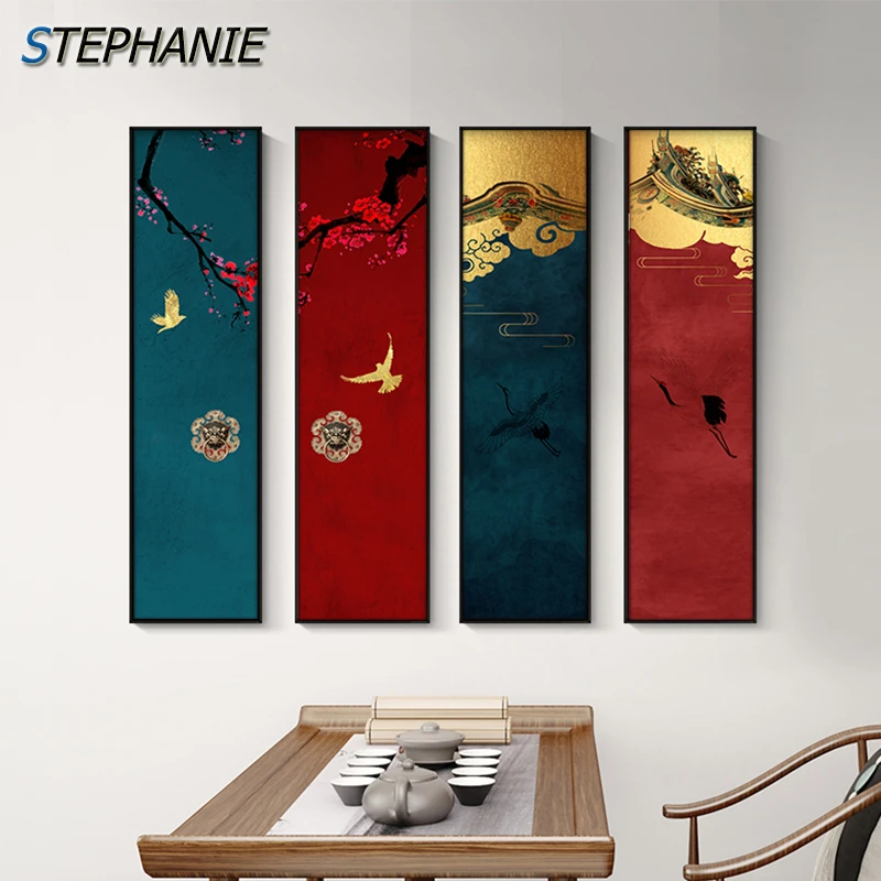 Japanese Wall Art Chinese Landscape Poster Print Abstract Canvas Painting Picture Aesthetic Home Decoration Wall Posters