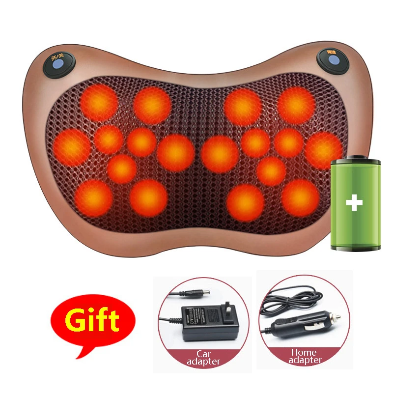 8/18 Heads Multifunctional Cervical Massage Pillow Smart Electric Neck Shoulder Body Massager Hot Compress Car Home Neck Massage