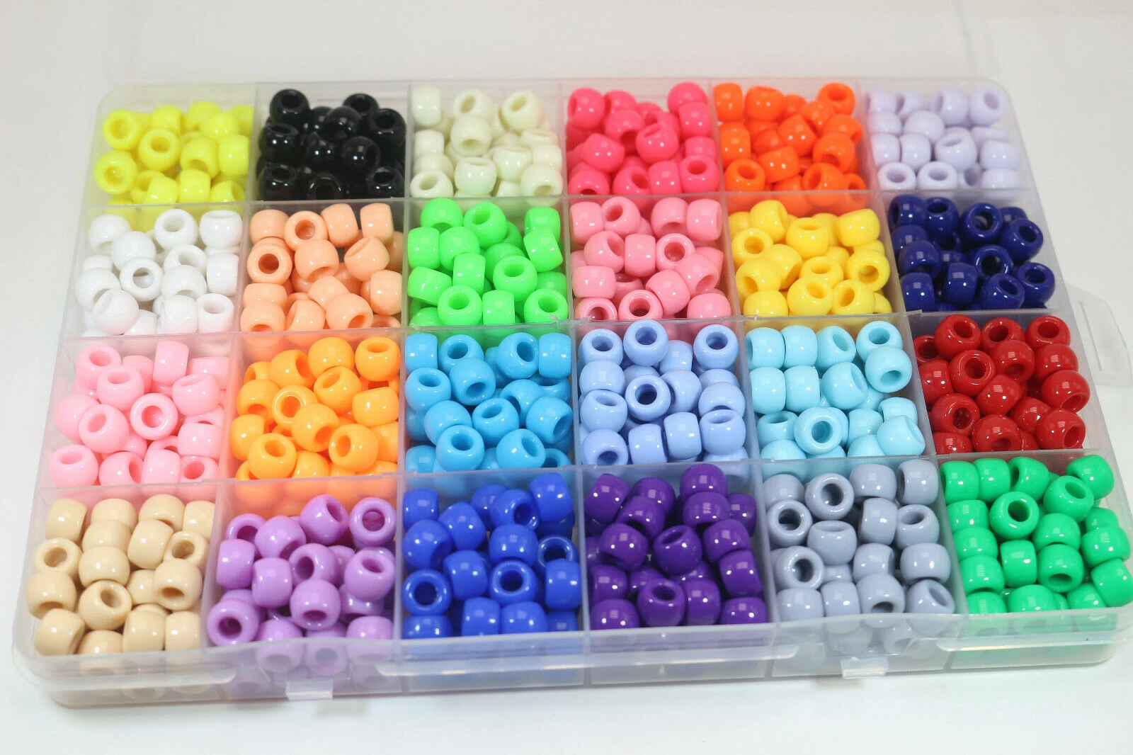 Craft DIY Acrylic Pony Beads Set 9X6mm 24 /15 Color with Organizer Box for Bracelet