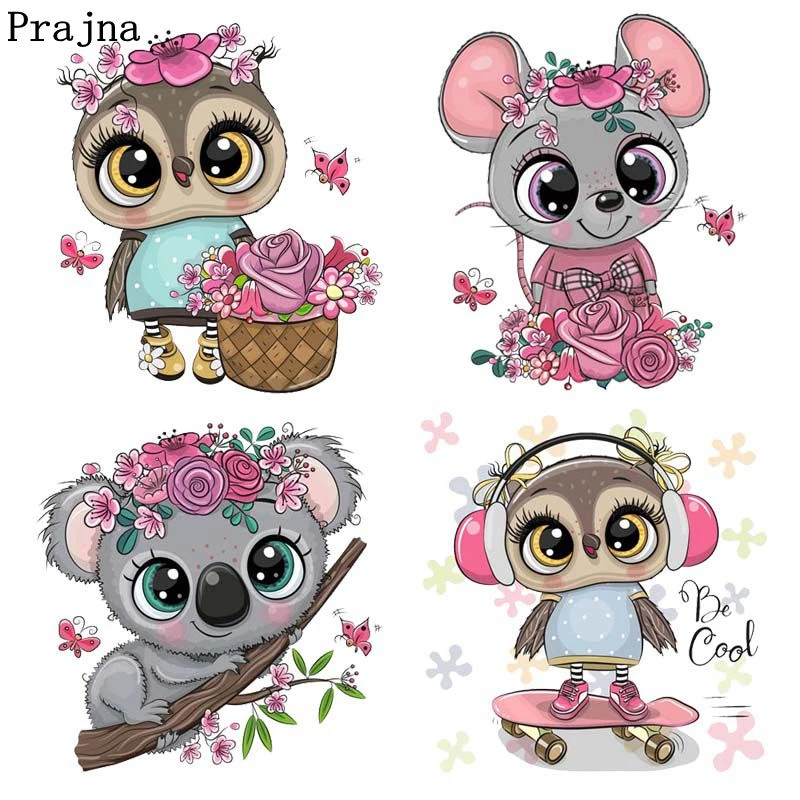 Prajna Lovely Koala Iron On Heat Transfers Vinyl Thermal Heat Transfer Cartoon Patches For Clothing DIY Stickers On Baby Clothes
