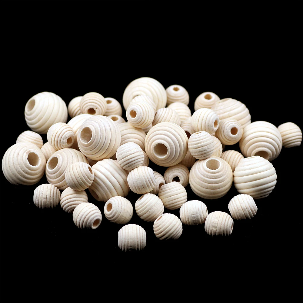 10~30PCS Wooden Round Beads Loose Spacer Eco-Friendly Natural-Color Wood Beads for Jewelry Making bracelet DIY Accessories