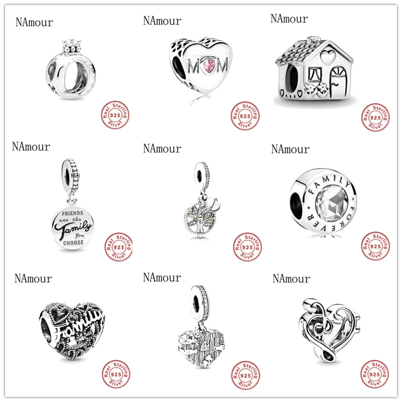 New 925 Sterling Silver Mom House Family Tree Forever Diy Bead Fit Original Pandora Charms Bracelet Jewelry For Women F276