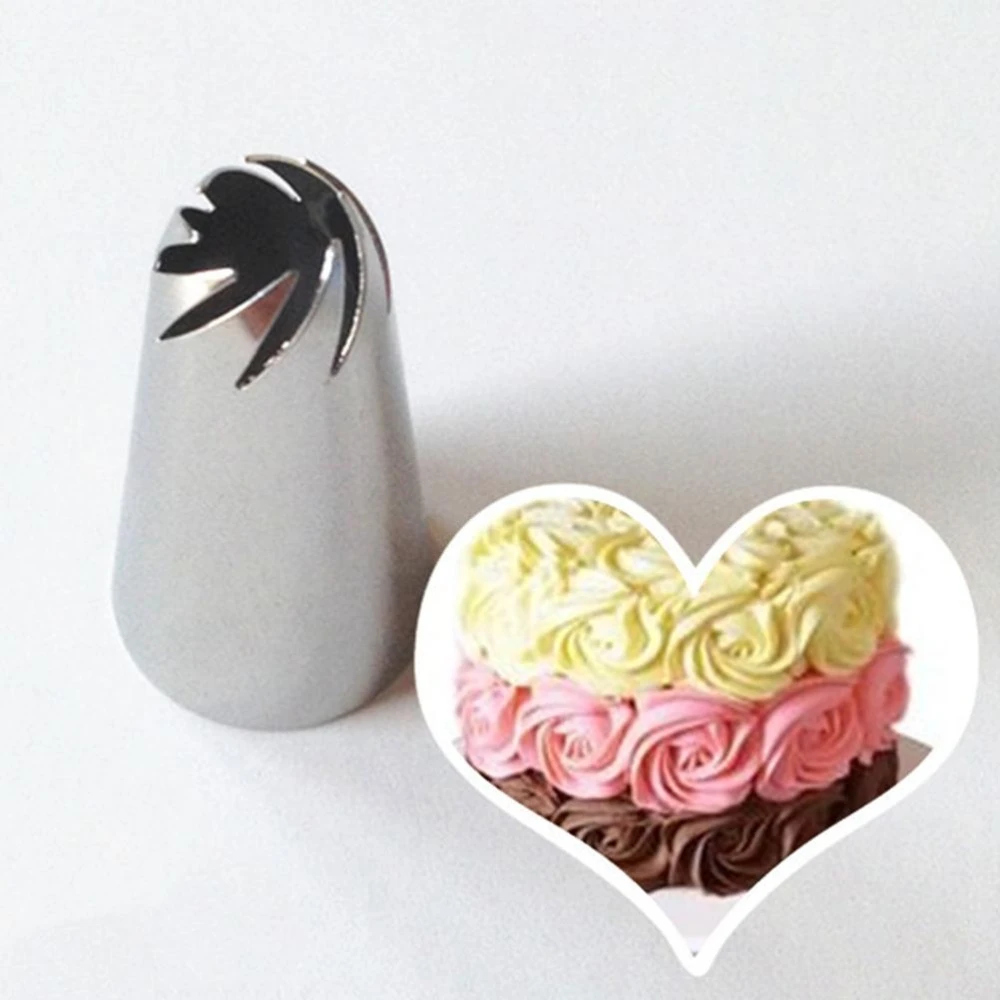 Russian Drop Rose Icing Piping Nozzles Stainless Steel Flower Mouth Cream Pastry Tips Nozzles Bag Cake Decorating Tools