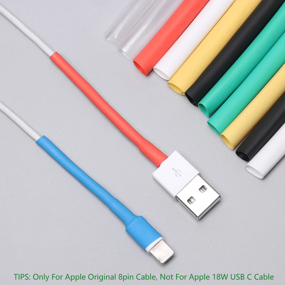 12PCS for iphone Cable protector usb cable wire organizer winder Heat Shrink Tube Sleeve for iPad iPhone 5 6 7 8 X  XS Cable