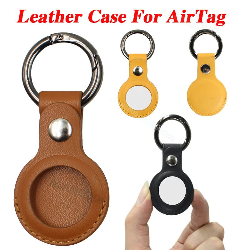 For Apple Airtags air tag Case Keychain Leather Protective Cover For Airtag Dog Tracker Locator Device Sleeve For airtag Case
