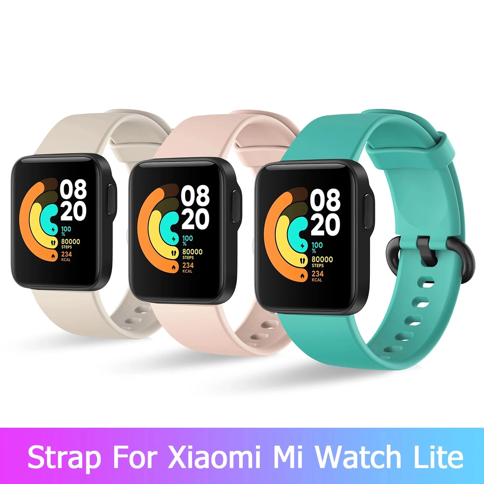 Strap For Xiaomi Mi Watch Lite Wristband Replacement Bracelet for Xiomi Redmi Smart Pink Silicone Strap on Xiaomi Mi Lite Watch