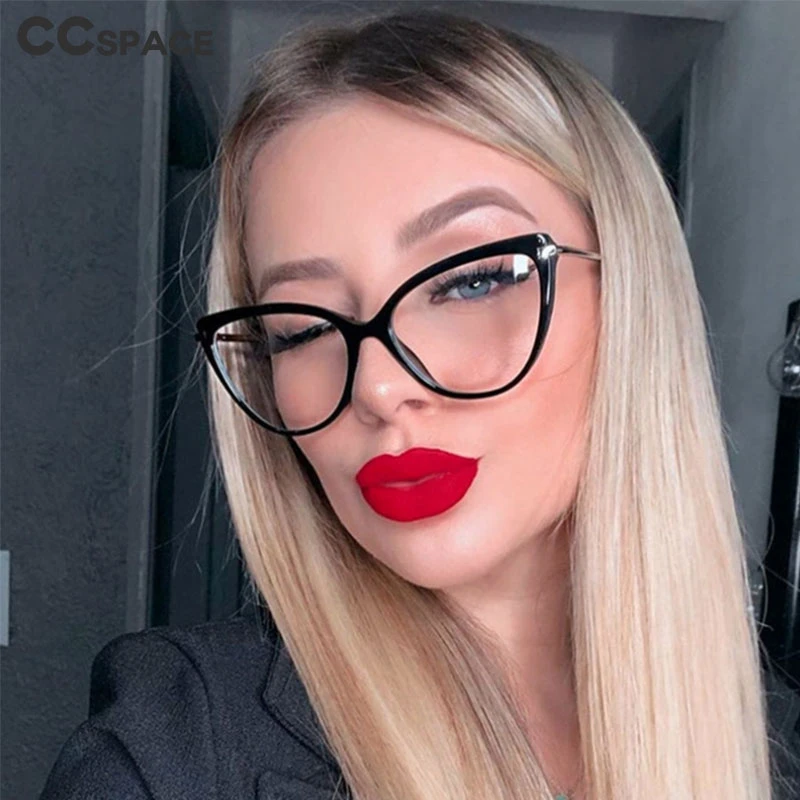 45963 Plastic Titanium Retro Cat Eye Glasses Frames Men Women Optical Fashion Computer Glasses