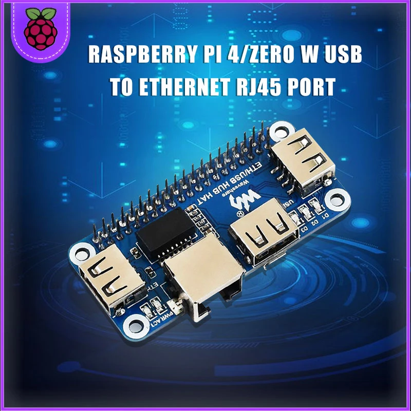 Raspberry PI 4/Zero W USB to Ethernet RJ45 network port USB HUB splitter