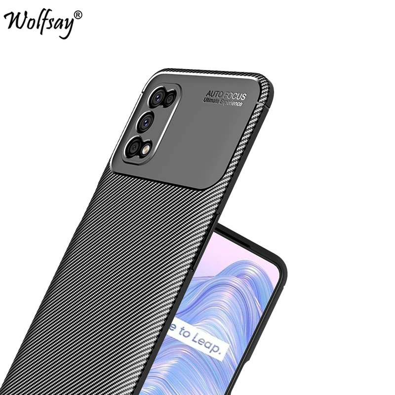 For Oppo Realme 7 5G Case Bumper Silicone Carbon Fiber Shockproof Back Cover For Oppo Realme 8i 8 7 5G Case For Oppo Realme 7 5G