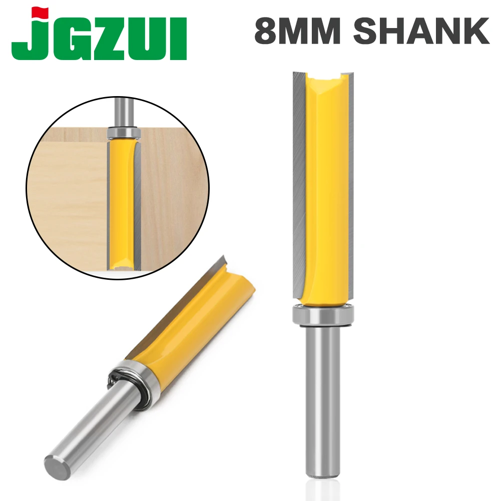 1PC 8mm Shank Template Trim Hinge Mortising Router Bit Straight end mill trimmer cleaning flush trim Tenon Cutter forWoodworking