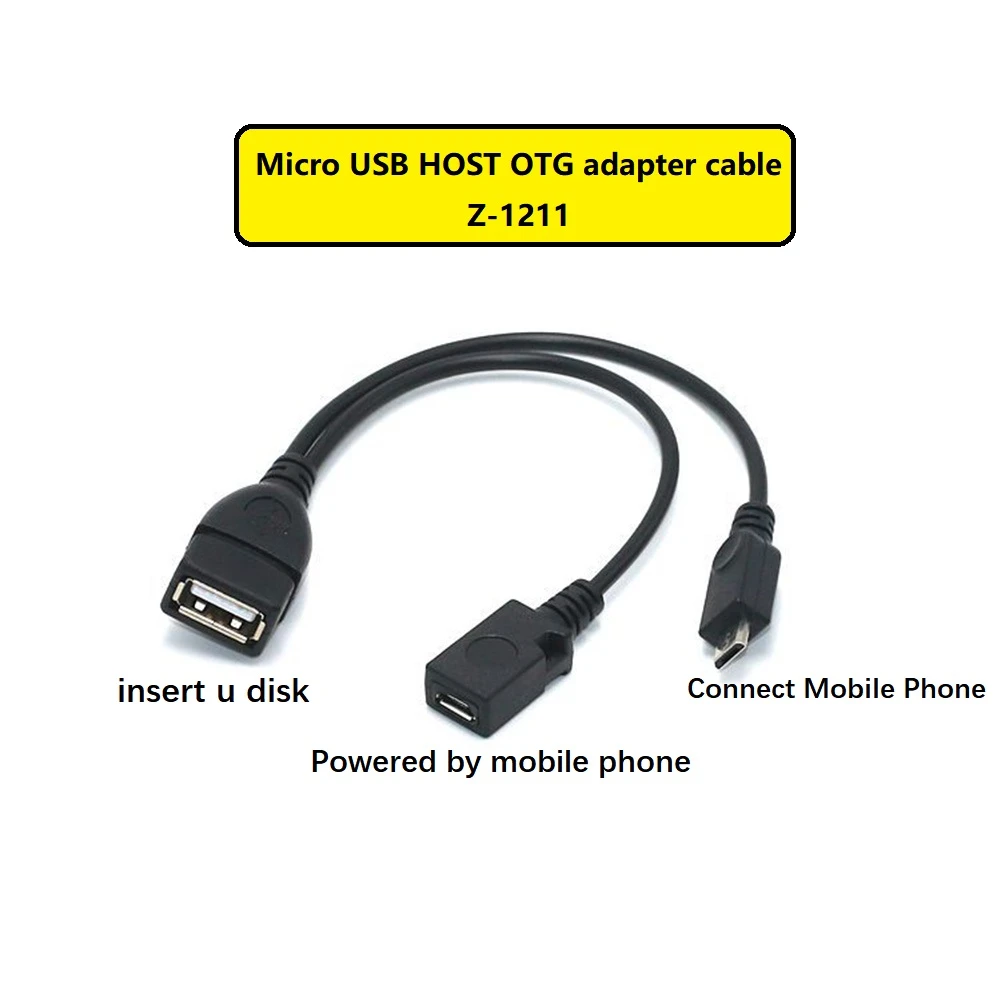 Etmakit 2 In 1 OTG Adapter Micro USB Host Power Y Splitter USB to micro 5 Pin Male Female Cable For Android Phone Accessories