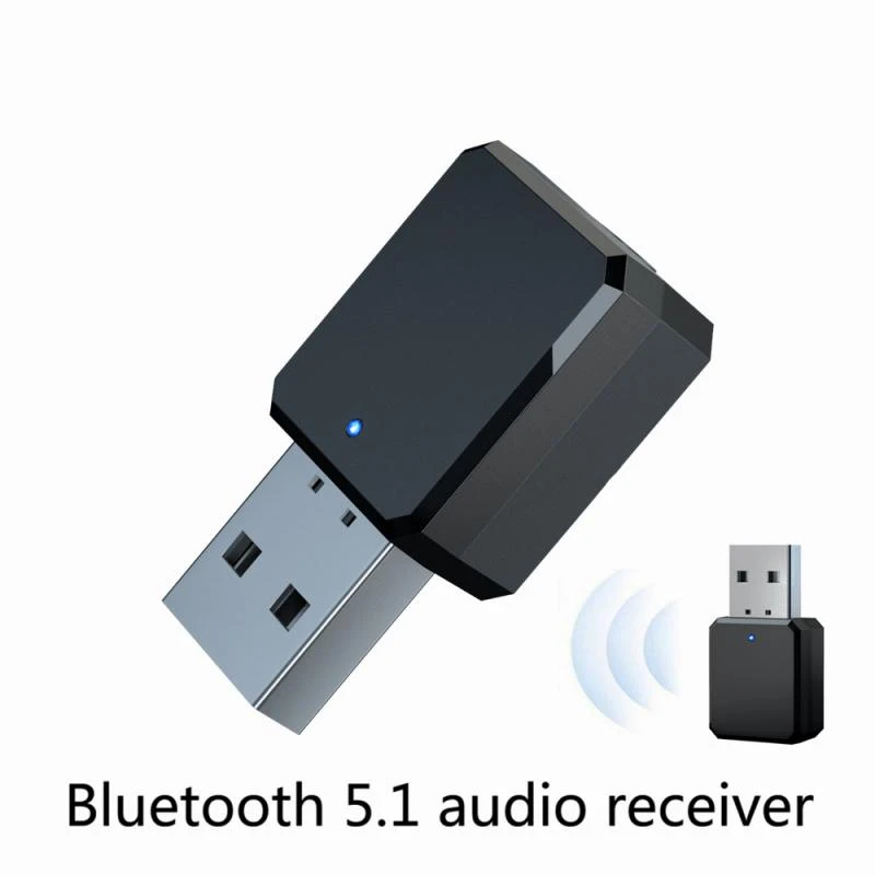 KN318 Bluetooth 5.1 Audio Receiver Dual Output AUX USB Stereo Car Hands-Free Call Built-in Microphone Mic Wireless Adapter