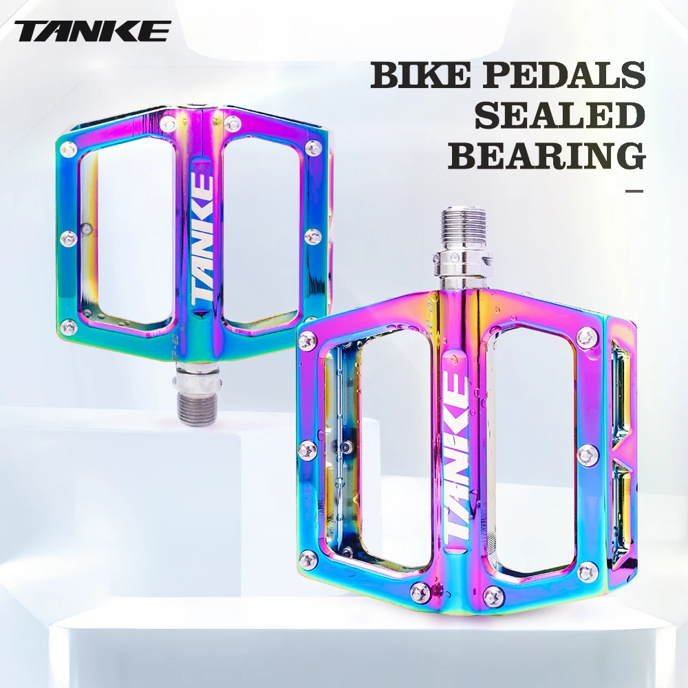 bicycle pedals TANKE TP-20 ultralight aluminum alloy colorful hollow anti-skid bearing mountain bike foot pedal