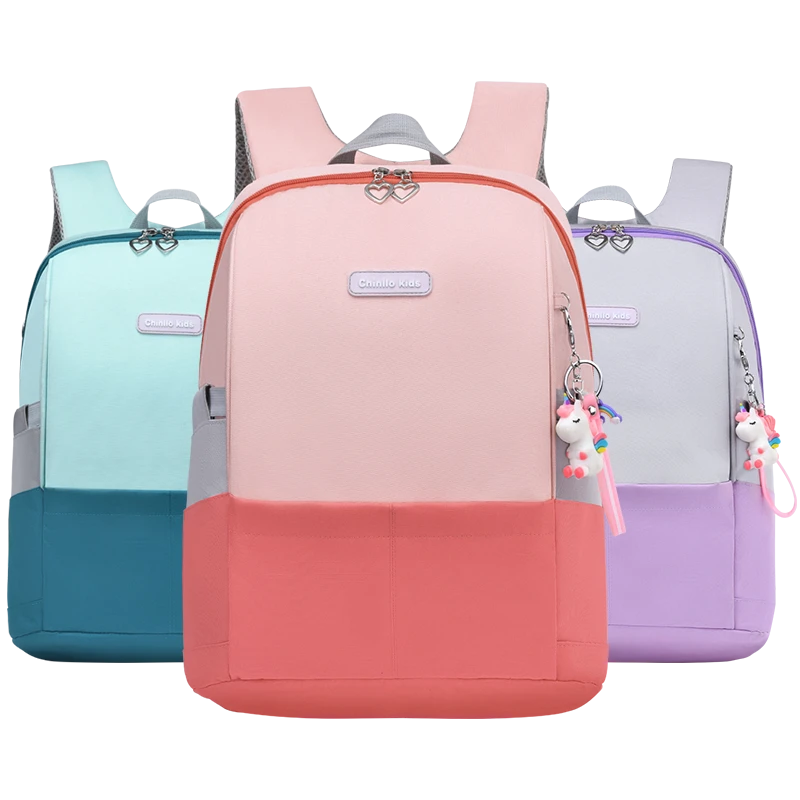 Orthopedic Schoolbag Primary Girl Ergonomic School-bags 6-12 Year Old Chest Buckle Backpack Pink Baby Mochila 6607