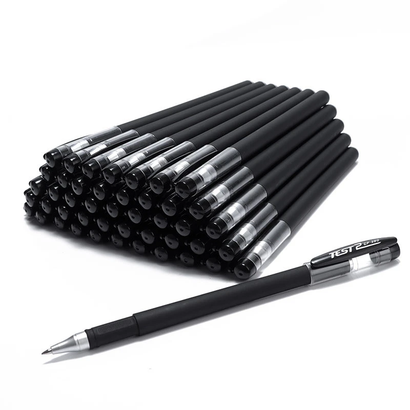 6pcs/Set Gel Pen Black 0.5 Bullet Tip Tube Carbon Refill Student Exam Office Signature Pen