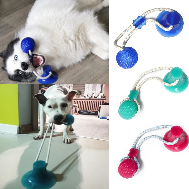 Dog Toys for Large Dogs Interactive Suction Cup TPR Balls Puppy Toys for Dogs Dog Accessories Tooth Cleaning Chewing Supplies