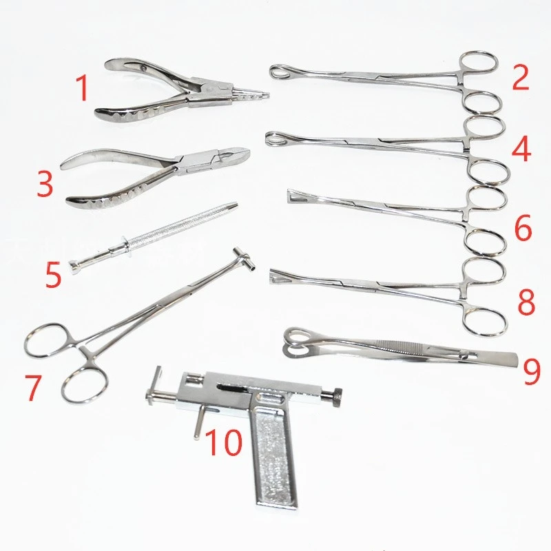 Stainless Steel Silver Piercing Supply Tool Septum Ear Tongue Nose Lip Tattoo Plier Clamp Forcep