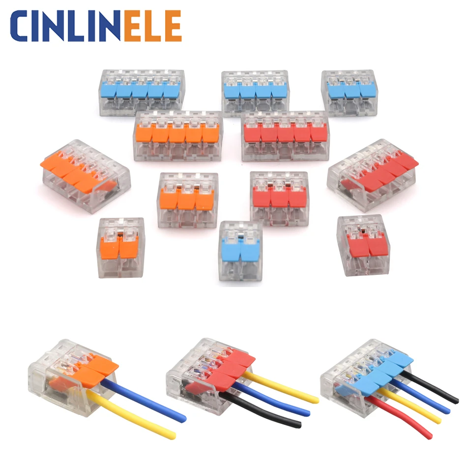 (30&50 Pieces) 32A Wire Connectors Lever Nuts-3 compact Splicing Connectors Quick Cable Connector Light Terminals Disconnect