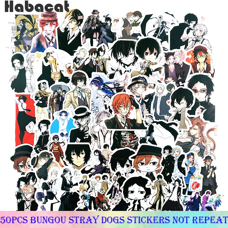 10/50Pcs/Set Bungou Stray Dogs Anime Graffiti Stickers Gifts Toys For Kid DIY Skateboard Laptop Car Phone Motorcycles Bicycles