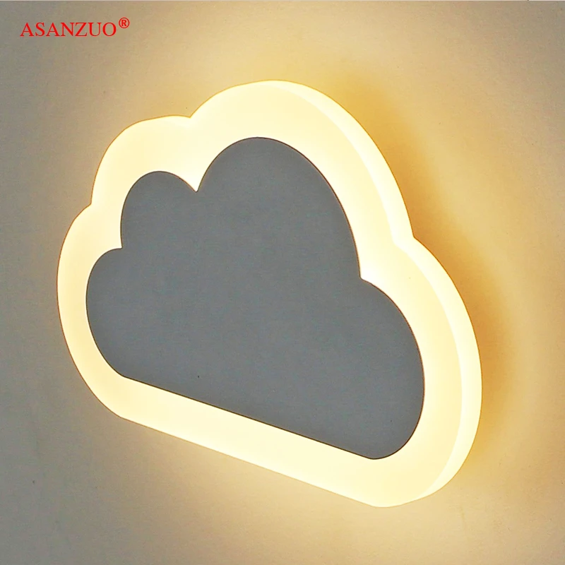 Modern living room kids' bedroom decor clouds wall lamps Acrylic&Iron minimalist Sconce lamp AC85-265V Children's LED wall lamps