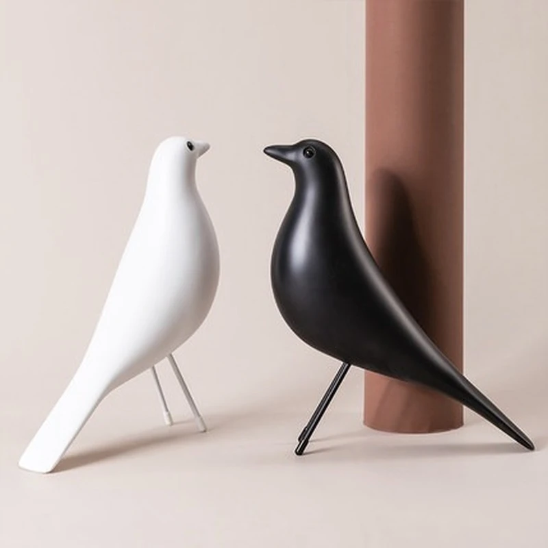 Home Furnishing Wooden Sculpture Office Decoration Home Furnishing Bird Sculpture Black Sculpture Decoration Creative Decoration