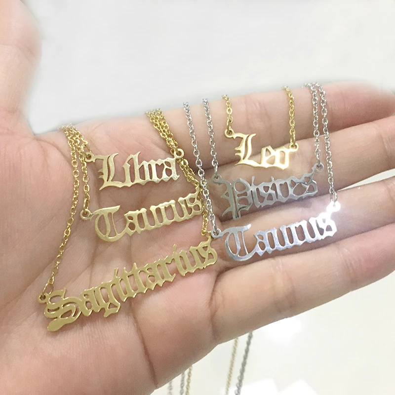 12 Zodiac Necklace Constellation Scorpio Leo Libra Taurus Virgo Gemini Sagittarius Aries Necklace Letter Horoscope Friendship