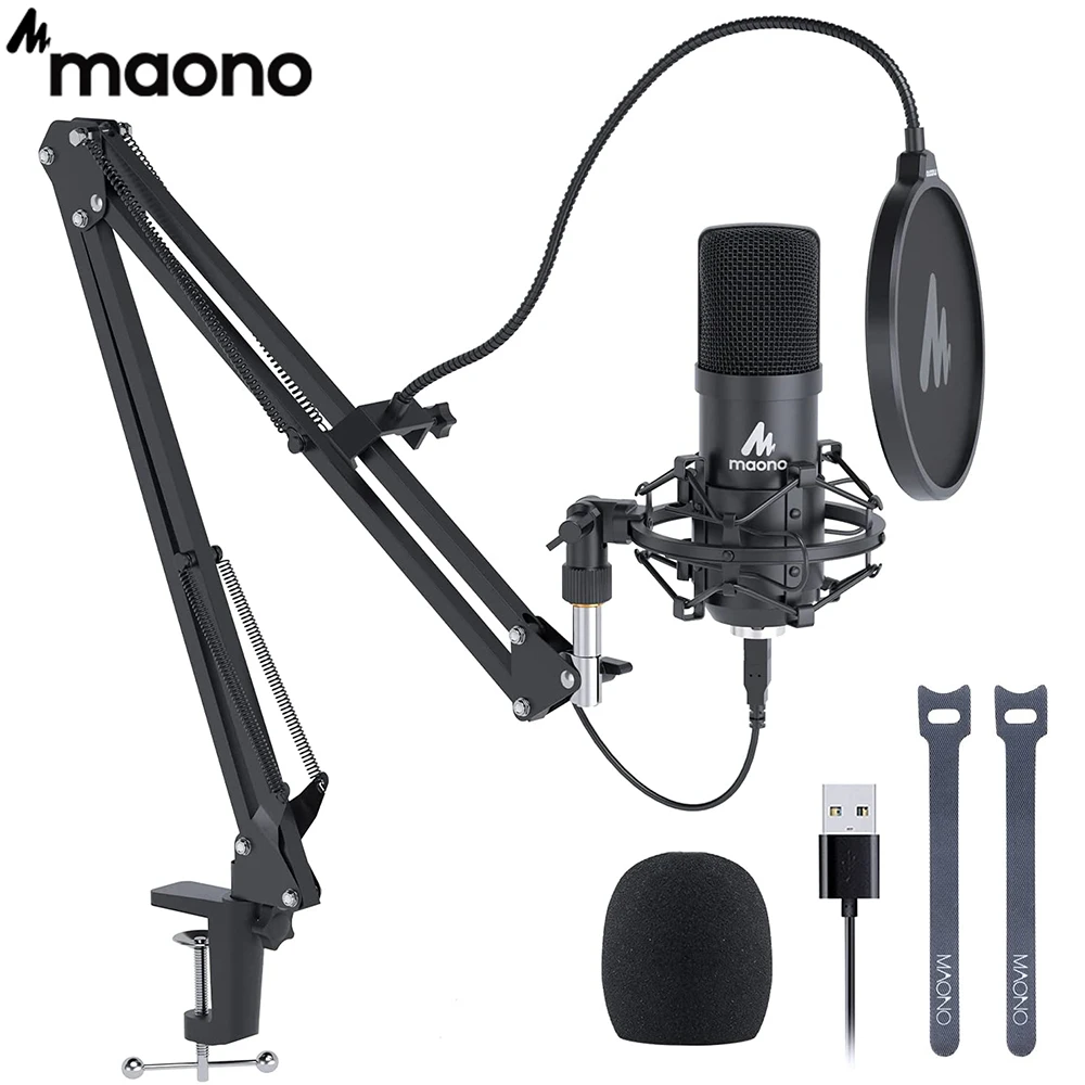 MAONO AU-A04 USB Microphone Kit 192KHZ/24BIT Professional Podcast Condenser Mic for PC Karaoke Youtube Studio Recording Mikrofon