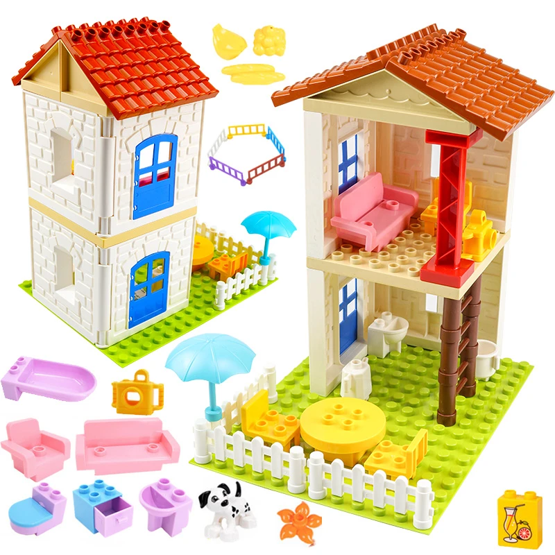 DIY Accessories Bricks Treehouse Base Plate Window House Sofa Furniture Large Particle Big Size Building Blocks Birthday Kid Toy