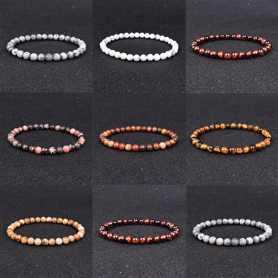 4mm 6mm Mini Energy Bracelets New Natural Stone Beads Bracelet Yoga Meditation Men Women Bracelet Help to Bring Healthy Jewelry