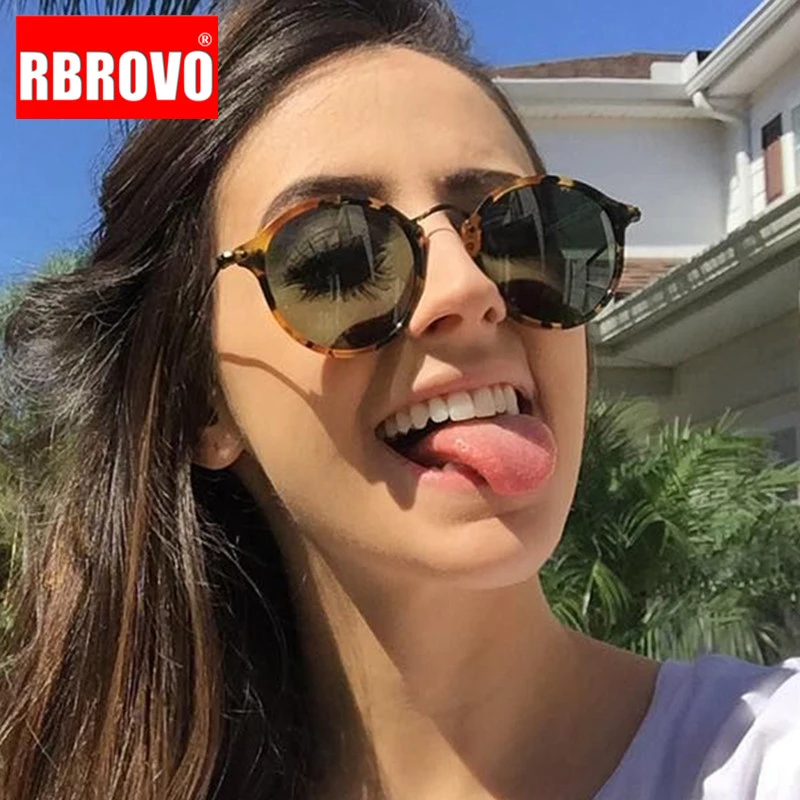 RBROVO Fashion Round Sunglasses Women Designer Sunglasses Women 2021 High Quality Sunglasses For Women/Men Vintage Oculos De Sol