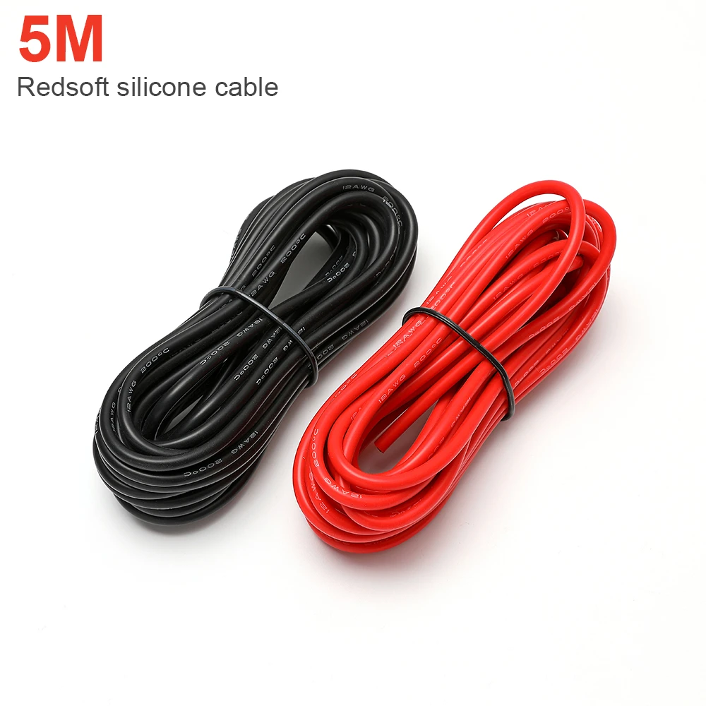 10meter/lot Special soft high temperature silicone wire 10 12 14 16 18 20 22 24 26 AWG (5m red and 5m black) color