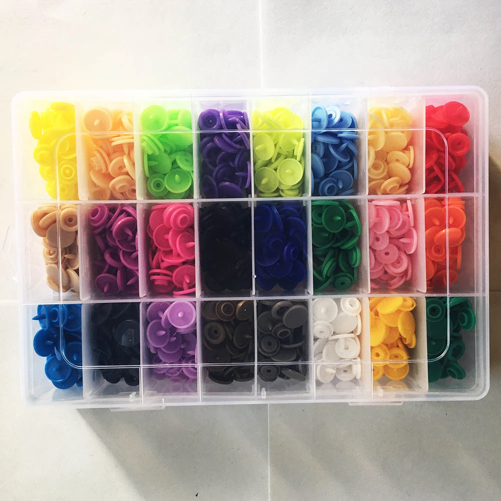 150/240/360Sets Plastic Snaps Button Fasteners KAM T5 Dark Buckle Press Snap Button Resin For Baby Clothes (put in storage box)