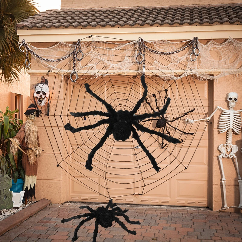 150/250cm Black White Halloween Spider Web Giant Stretchy Cobweb For Home Bar Decor Haunted House Halloween Party Decoration