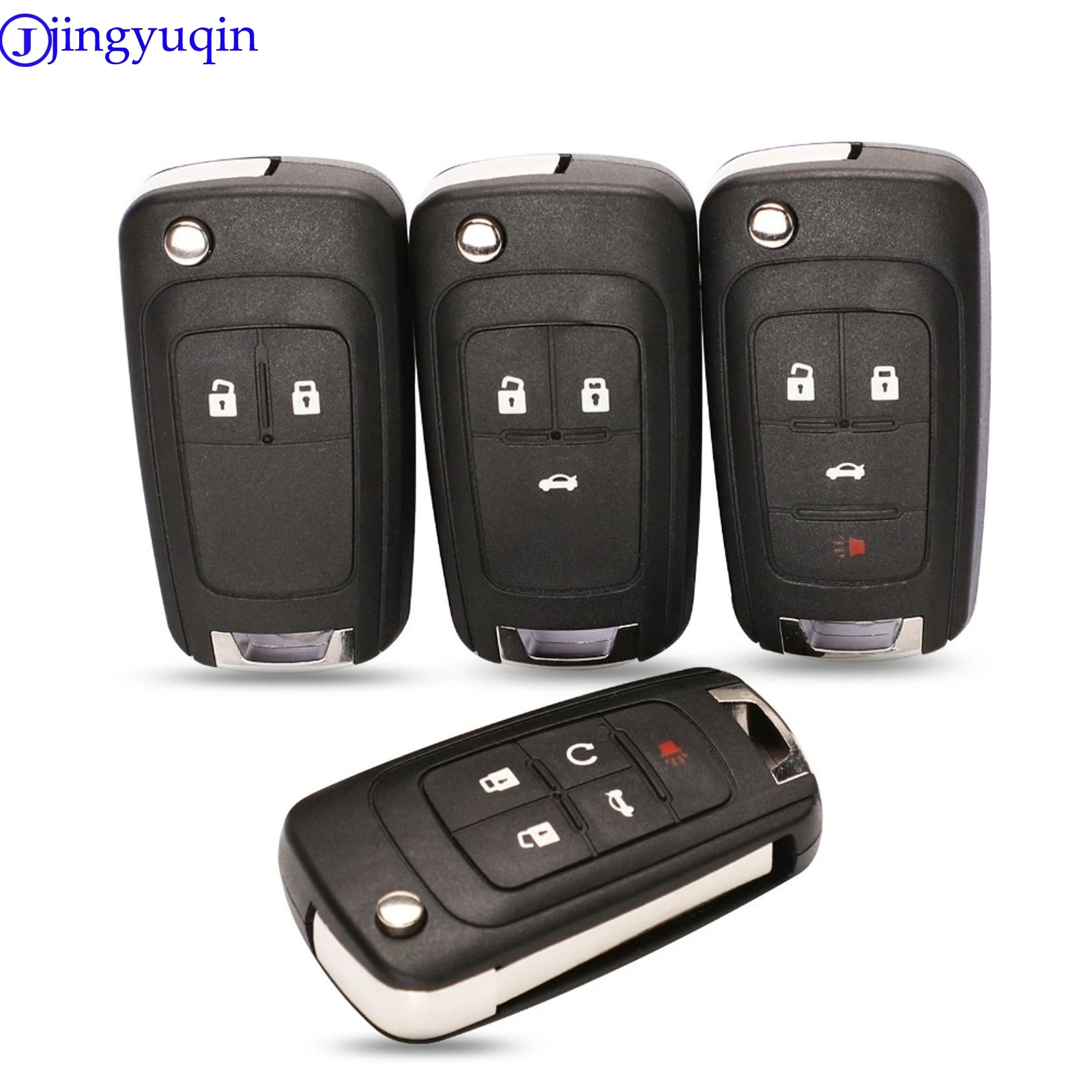 jingyuqin Flip Folding Remote car Key Shell For Chevrolet Cruze Epica Lova Camaro Impala 2 3 4 5 Button HU100 Blade